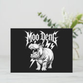 Death Metal Schattige Baby Hippo Moo Deng Hippopot Kaart (Staand voorkant)