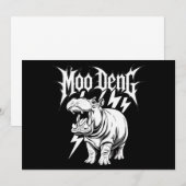 Death Metal Schattige Baby Hippo Moo Deng Hippopot Kaart (Voorkant / Achterkant)