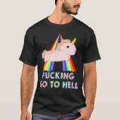 Death Metal Unicorn Design Pastel Gothic Hell T-shirt (Voorkant)