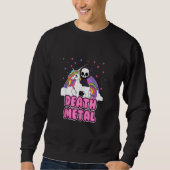 Death Metal Unicorn Grim Reaper Rainbow Heavy Met Trui (Voorkant)