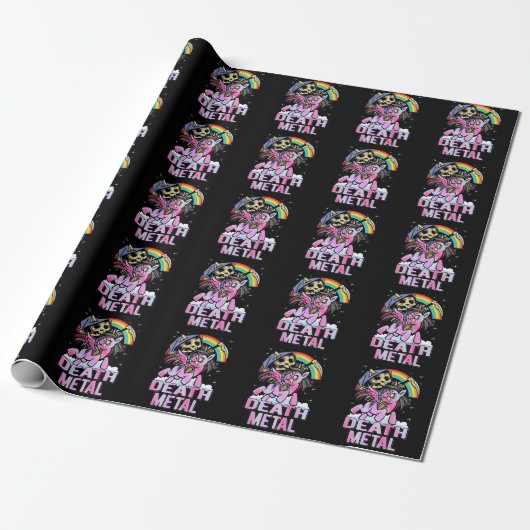 Death Metal Unicorn Reaper regenboog Cadeaupapier (Uitgerold)