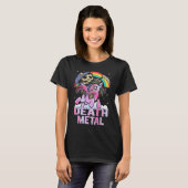 Death Metal Unicorn Reaper regenboog T-shirt (Voorkant volledig)