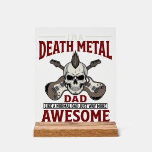 Death Metal Vader Schedel Gitaar Vintage Shirt Ont Acryl Bord