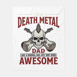 Death Metal Vader Schedel Gitaar Vintage Shirt Ont Fleece Deken