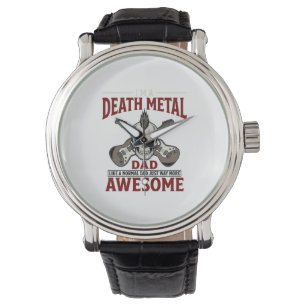 Death Metal Vader Schedel Gitaar Vintage Shirt Ont Horloge