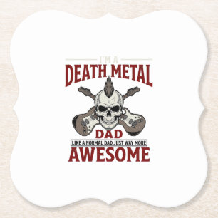 Death Metal Vader Schedel Gitaar Vintage Shirt Ont Kartonnen Onderzetters