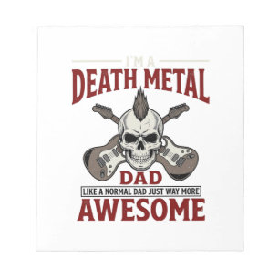 Death Metal Vader Schedel Gitaar Vintage Shirt Ont Notitieblok