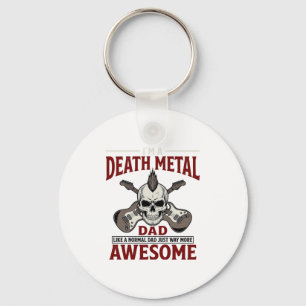 Death Metal Vader Schedel Gitaar Vintage Shirt Ont Sleutelhanger