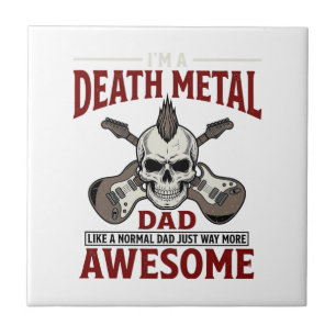 Death Metal Vader Schedel Gitaar Vintage Shirt Ont Tegeltje