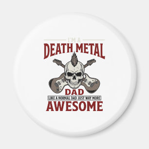 Death Metal Vader Schedel Gitaar Vintage T-shirt O Magneet