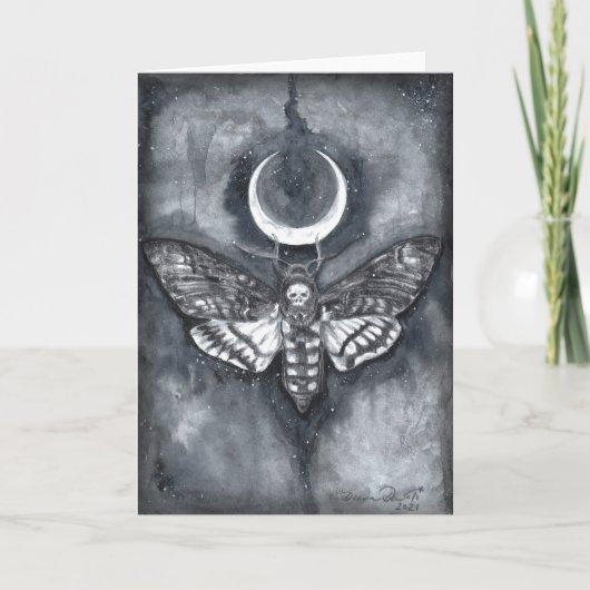 Death Moth Blank Wenskaart Crescent Moon Kaart (Voorkant)