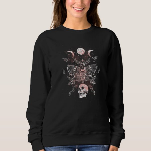 Death Moth Gothic Dark Witch Occult Wiccan Gothic  Trui (Voorkant)