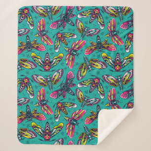 Death Moth Sherpa Blanket Deken