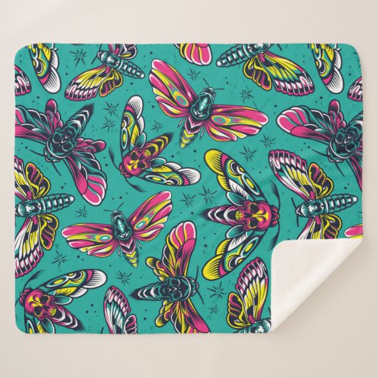 Death Moth Sherpa Deken (Voorkant (horizontaal))