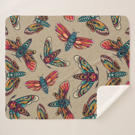 Death Moth Sherpa Deken (Voorkant (horizontaal))