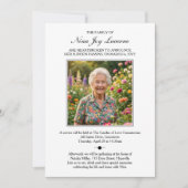 Death Notice and Funeral Invitation with Photo Kaart (Voorkant)