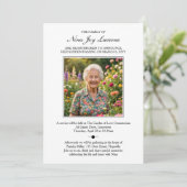 Death Notice and Funeral Invitation with Photo Kaart (Staand voorkant)