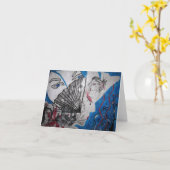 Death of a Geisha Blank Notecard Kaart (Gele Bloem)