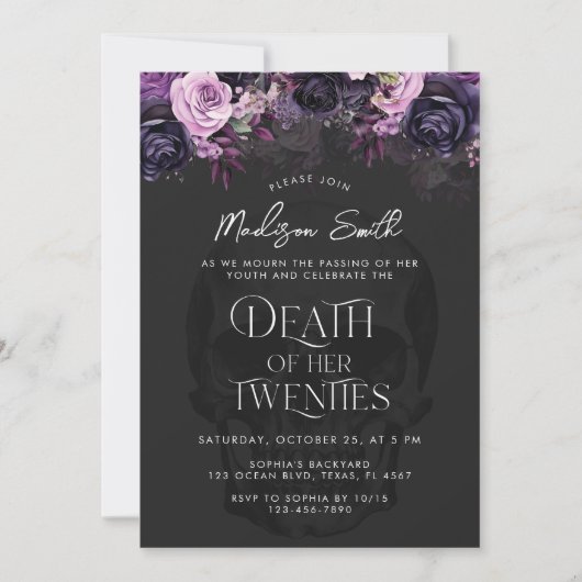 Death Of Her Twenties 30th Birthday Party Kaart (Voorkant)