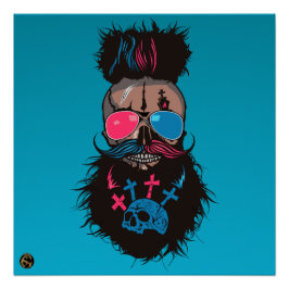Death Punk hipster G-skulls Perfect Poster