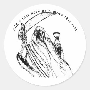 Death Reaper schets Ronde Sticker