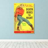 Death Rides de Night westerne boekomslag Canvas Afdruk (Insitu (Houten vloer))