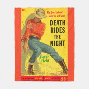 Death Rides de Night westerne boekomslag Fleece Deken