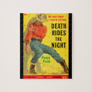 Death Rides de Night westerne boekomslag Legpuzzel