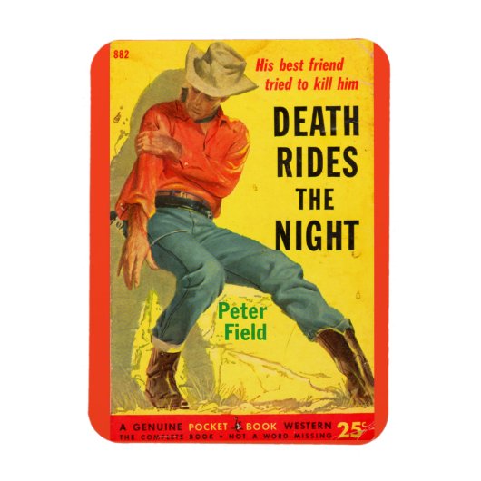 Death Rides de Night westerne boekomslag Magneet (Verticaal)