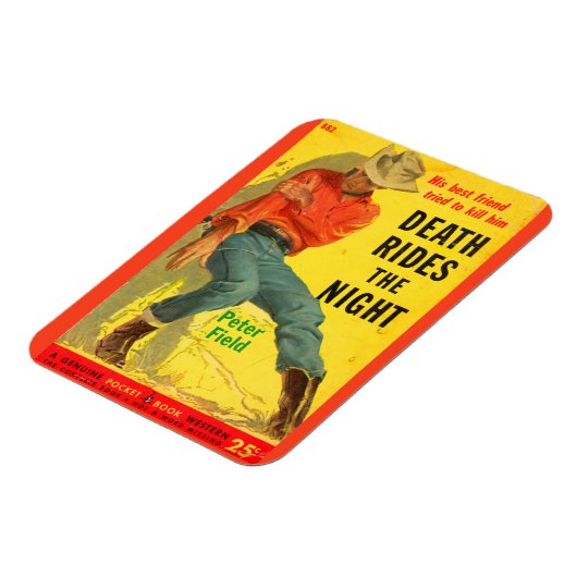 Death Rides de Night westerne boekomslag Magneet (Linkerzijde)