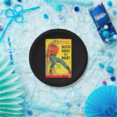 Death Rides de Night westerne boekomslag Papieren Bordje (Feest)