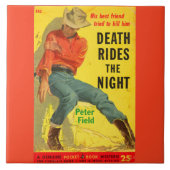 Death Rides de Night westerne boekomslag Tegeltje (Voorkant)