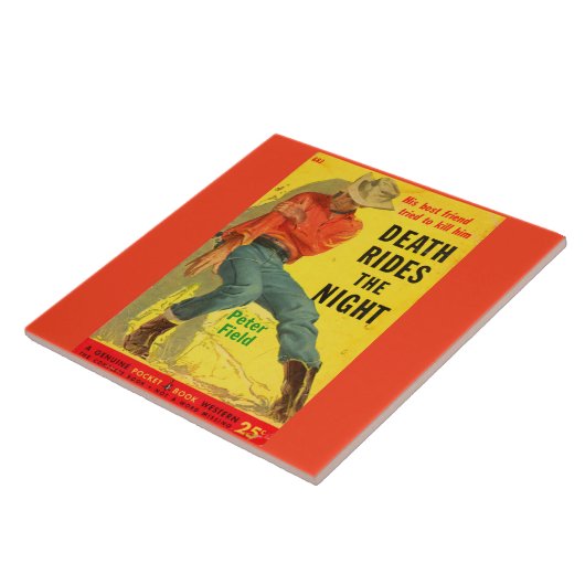 Death Rides de Night westerne boekomslag Tegeltje (Zijkant)