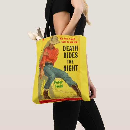 Death Rides de Night westerne boekomslag Tote Bag (Dichtbij)