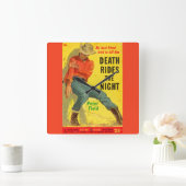 Death Rides de Night westerne boekomslag Vierkante Klok (Huis)