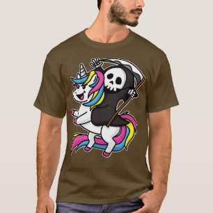Death Riding Eenhoorn Schattige maar eng Speels Ka T-shirt
