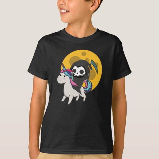 Death Riding Unicorn Funny Unicorns moon T-shirt (Voorkant)
