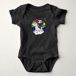 Death Riding Unicorn Funny Unicorns Rainbow Romper