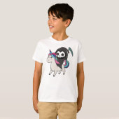 Death Riding Unicorn Funny Unicorns Rainbow T-shirt (Voorkant volledig)
