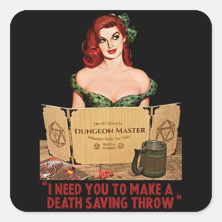 Death Saving Throw Vierkante Sticker