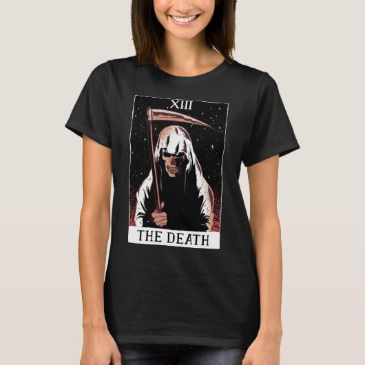 Death Skeleton Sense Reaper Tarot Witchcraft T-shirt (Voorkant)