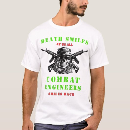 Death Smiles  Combat Engineers skull Tactical  T-shirt (Voorkant)