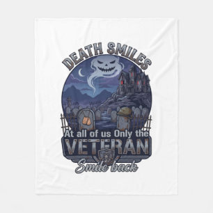 Death Smiles Veteraan Halloween Geest Kerkhof Hau Fleece Deken