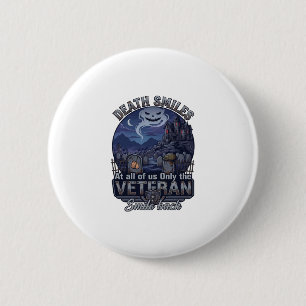 Death Smiles Veteraan Halloween Geest Kerkhof Huis Ronde Button 5,7 Cm