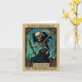 Death Tarot Birthday Kaart (Gele Bloem)