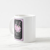 Death Tarot Card Pink and Black Witchy Celestial Koffiemok (Voorkant links)