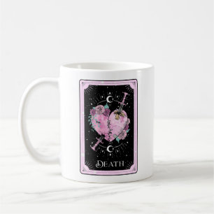 Death Tarot Card Pink and Black Witchy Celestial Koffiemok