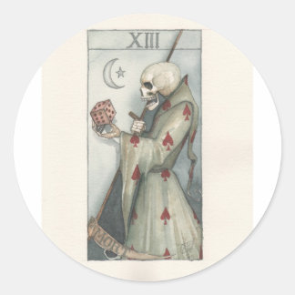 Death Tarot kaart Dominic Murphy Ronde Sticker