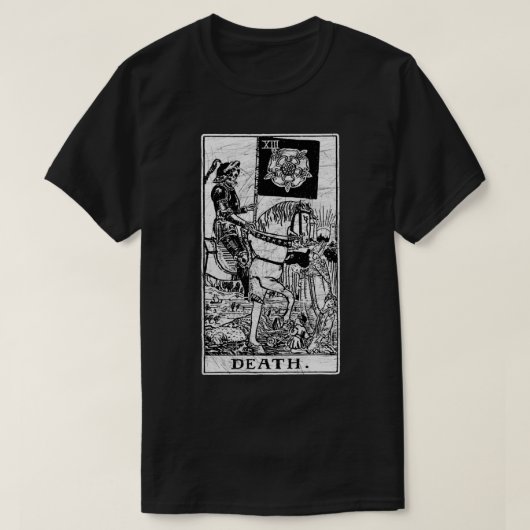 Death Tarot Kaart - Major Arcana - fortuin vertell T-shirt (Design voorkant)