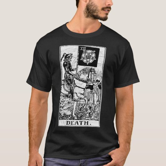 Death Tarot Kaart - Major Arcana - Fortune Telling T-shirt (Voorkant)